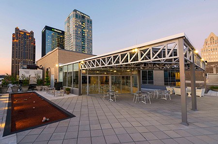 kress building rooftop bar and bocce ball court