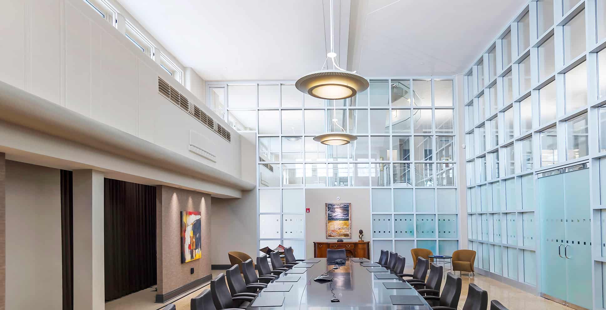 conference room interior of a birmingham alabama employment law firm