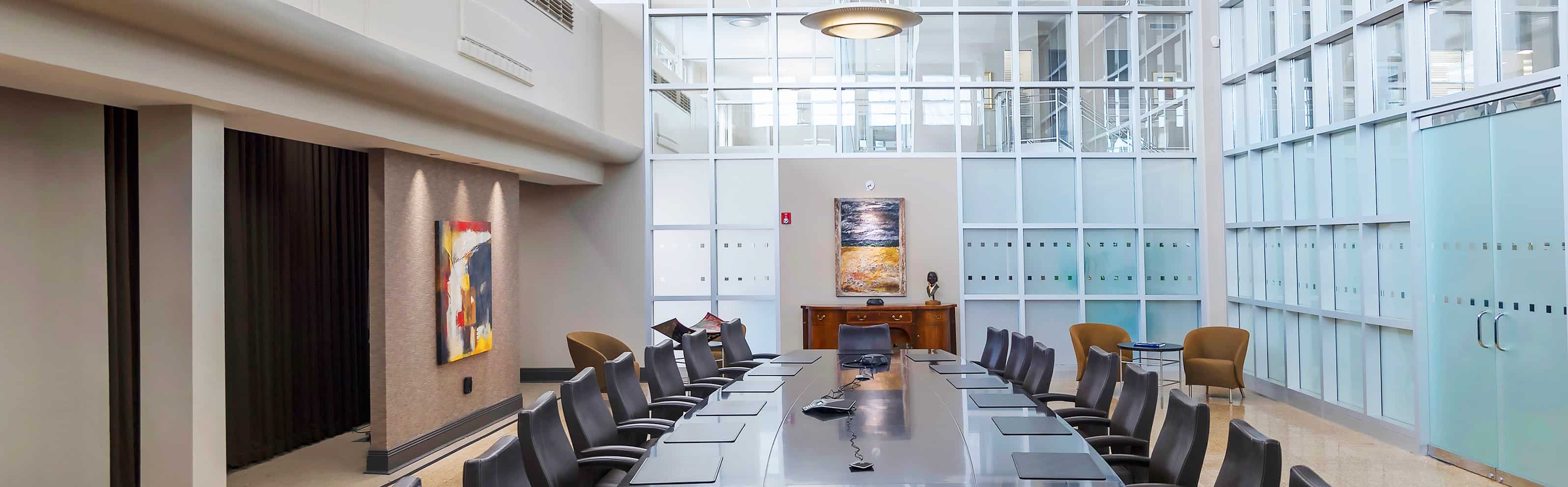 interior of a conference room of a birmingham alabama employment law firm